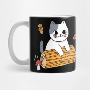 Mushroom Cat Wood Mug